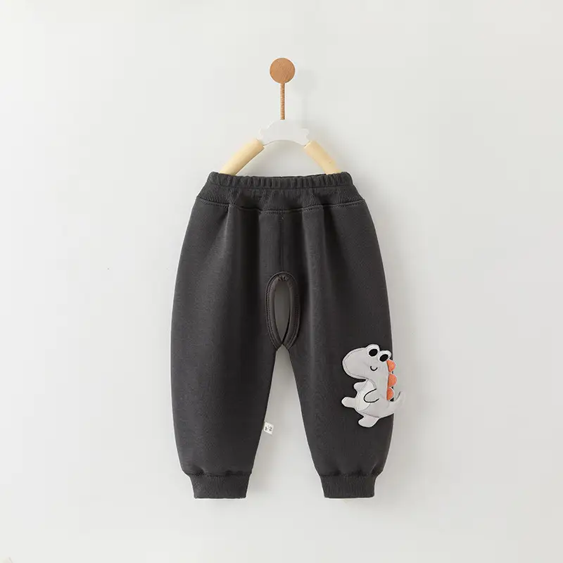 Baby Open-Crotch Pants Clothes Children's Sports Pants Boys' Fleece-Lined Long Pants Winter Outfit Autumn and Winter Baby Casual Pants for Outdoor Wear — feature 10
