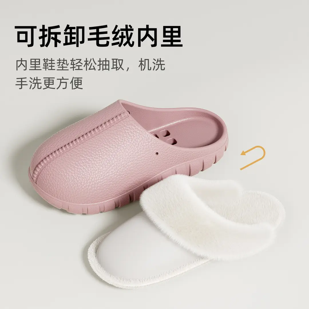 2025 New Baotou Waterproof Plush Cotton Slippers Indoor Home Warm Thickened Non-Slip Plush Cotton Slippers - Image 9