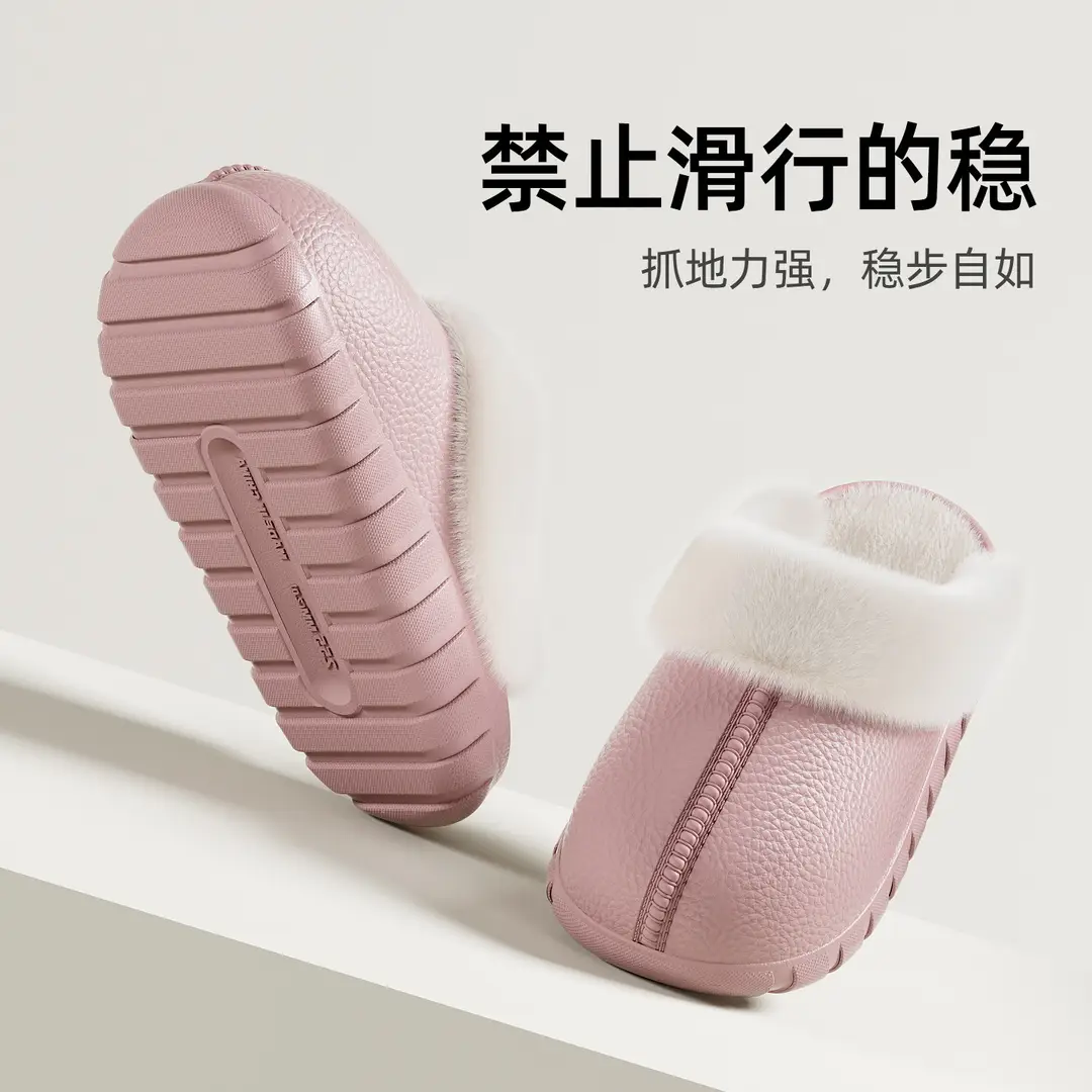 2025 New Baotou Waterproof Plush Cotton Slippers Indoor Home Warm Thickened Non-Slip Plush Cotton Slippers - Image 10