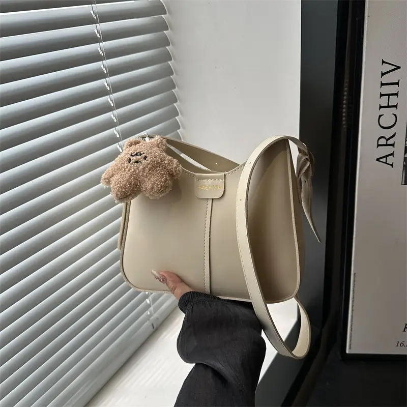 Minimalist Square Bag for Women Large Capacity Beige - Image 3