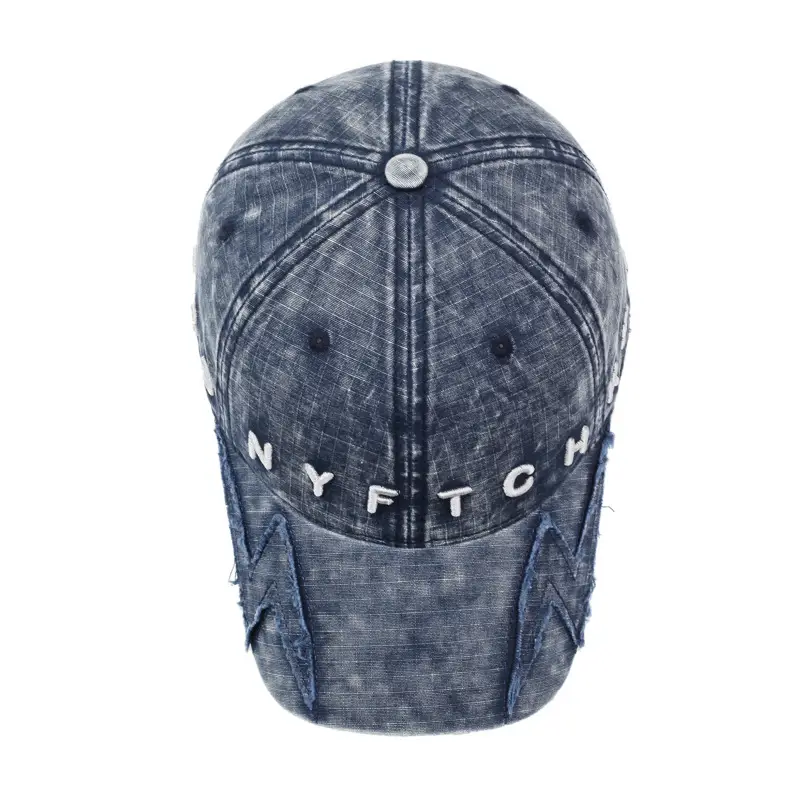 NYFTACH Washed Letter Embroidered Duckbill Cap - Image 10