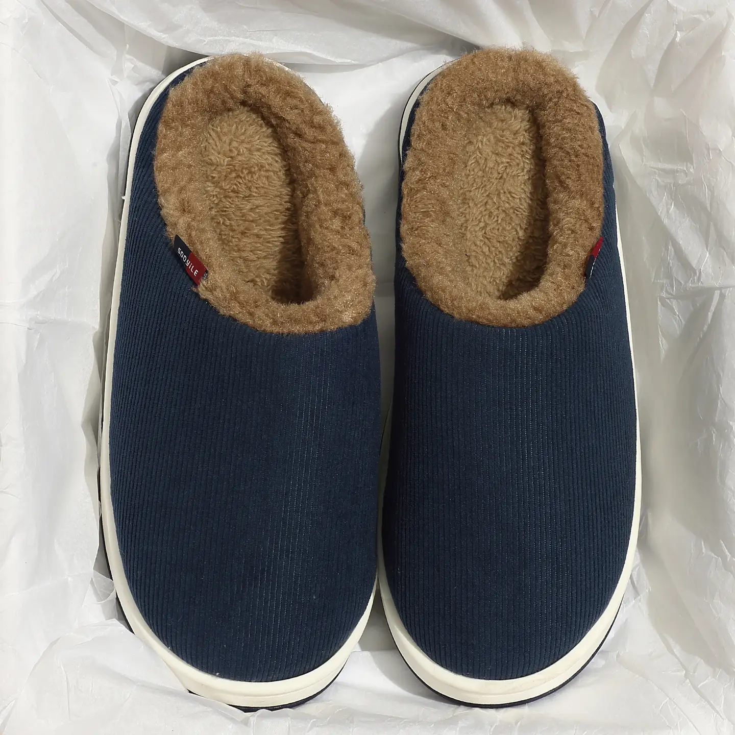 Men Winter Cotton Slippers Purple Thick Soled - Image 8