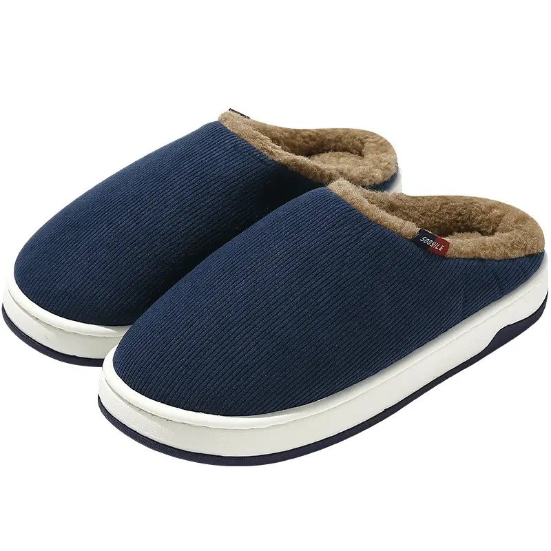 Men Winter Cotton Slippers Purple Thick Soled - Image 9
