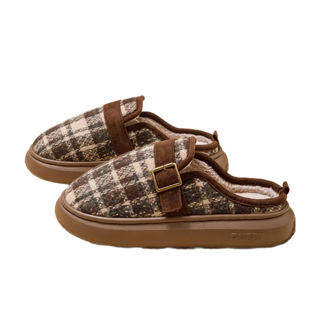 2026 New Cotton Slippers for Women, Autumn and Winter Indoor Home Warm Plush Comfortable Non-Slip Thick-Soled Silent Cotton Slippers for Men - Image 7