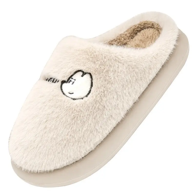 Cotton Slippers for Women Winter 2025 New Indoor Home Warm Plush Slippers Antibacterial Home Men Autumn and Winter - Image 9