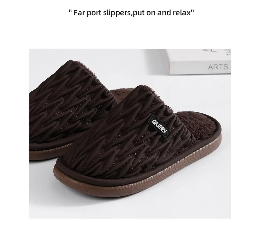 Waterproof Cotton Slippers for Men, Autumn and Winter 2026, Non-Slip, Thick-Soled, Antibacterial, Odor-Resistant, Warm, Closed-Toe Cotton Slippers for Women, Odor-Resistant — feature 12