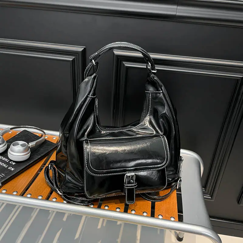 Retro Black Women's Shoulder Bag 2025 Autumn - Image 7
