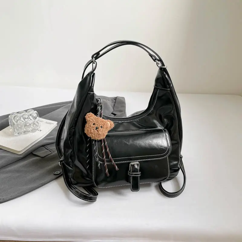 Retro Black Women's Shoulder Bag 2025 Autumn - Image 4