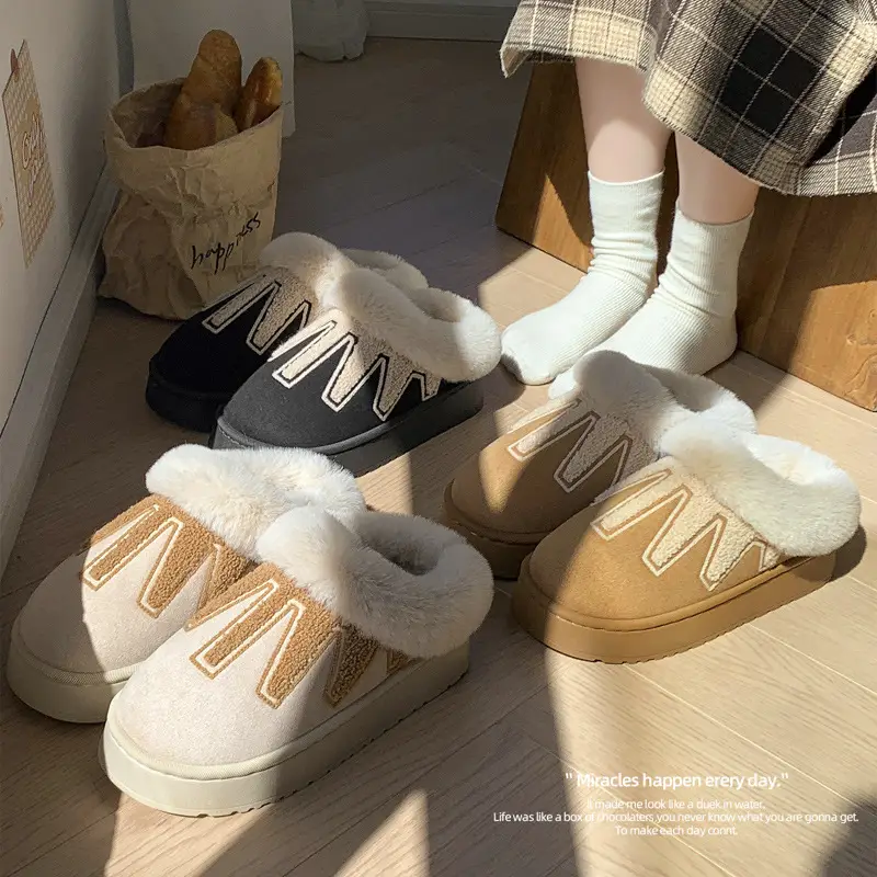 Cross-Border New Cotton Slippers for Women in Autumn and Winter Plush Comfortable Home Non-Slip Warm Couple Style Indoor Cotton Shoes for Men - Image 5