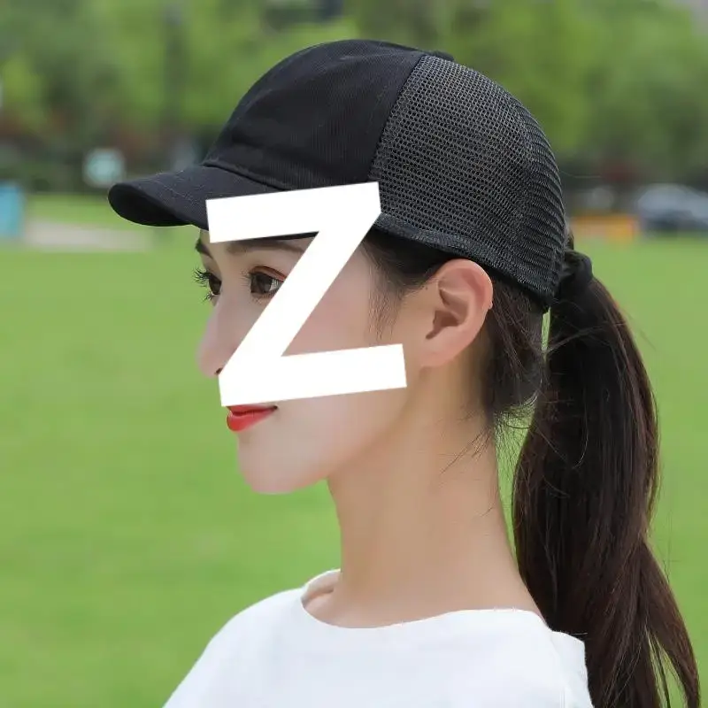 Women's Khaki Mesh Cap with Short Brim Summer - Image 2