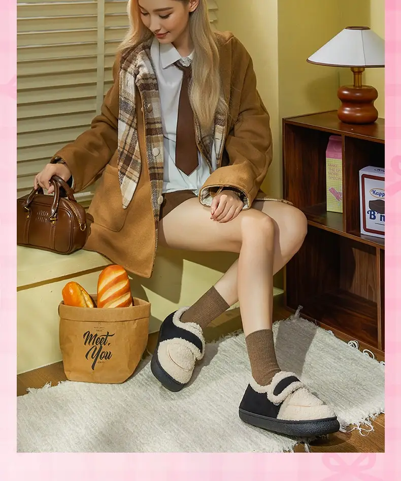 Girls Warm Cotton Loafers with Velcro Closure — feature 12