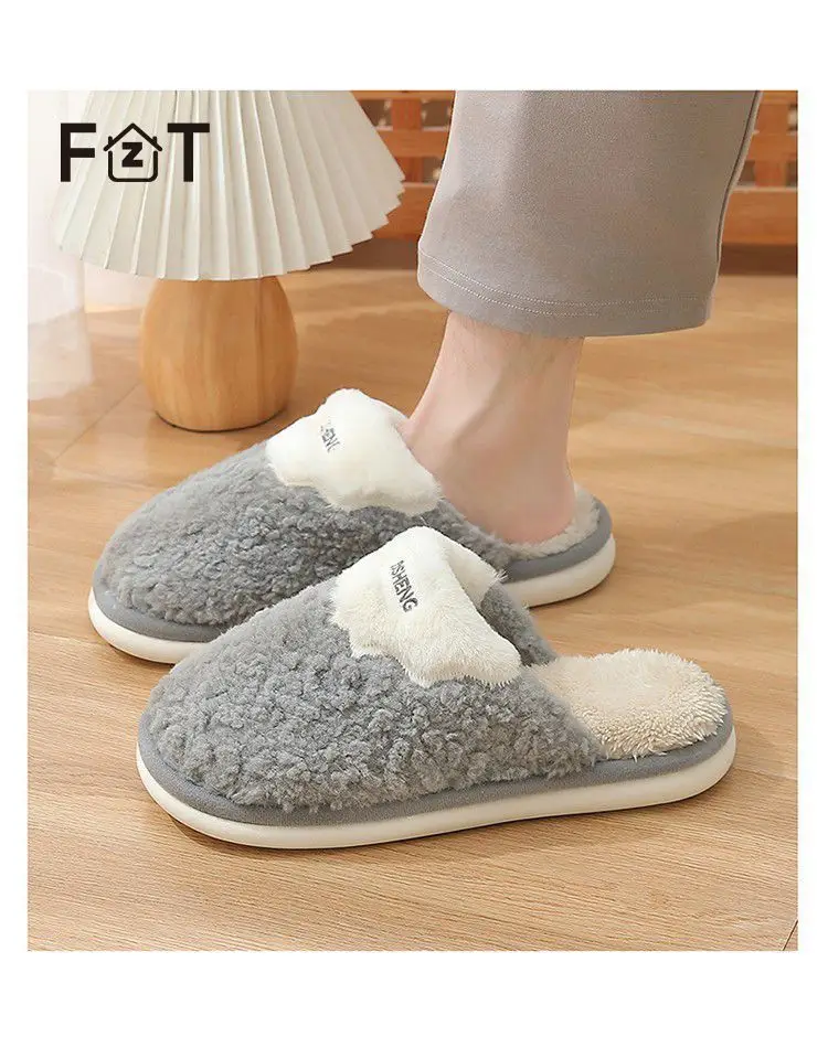 Fzt Cotton Slippers for Men Autumn and Winter 2025 New Indoor Home Warm Fleece-Lined Anti-Slip Anti-Odor Slippers for Men — feature 22