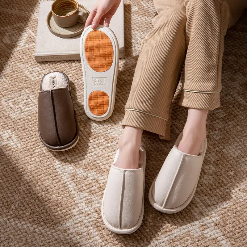 Silent Slippers Women Brown Cotton 2025 Indoor Use - Image 6