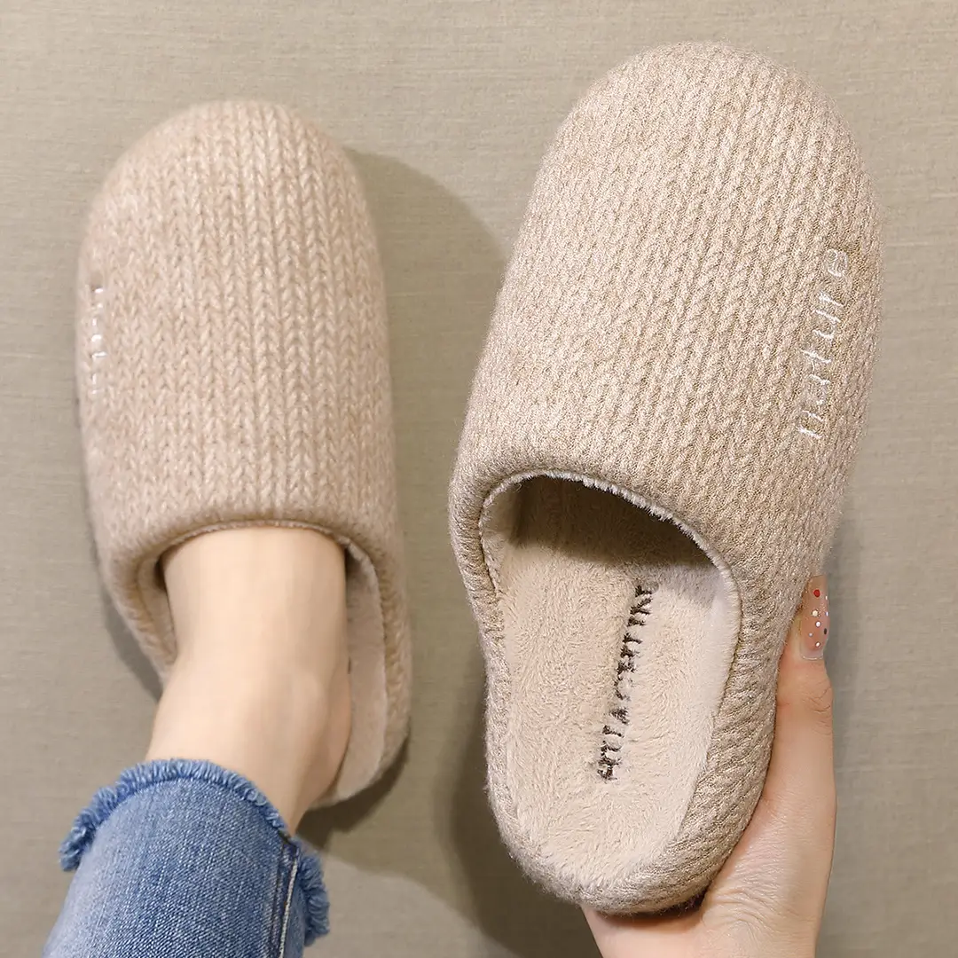 Cotton Slippers for Women, Autumn and Winter Indoor Home Non-Slip 2025 New Home Use Plus Plush Shoes for Women in Winter - Image 8