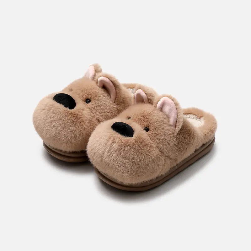 Tiktok Popular Bear-Shaped Cotton Slippers for Women, Autumn and Winter Home Warm Plush Slippers, Winter Indoor Home Plush Slippers - Image 10
