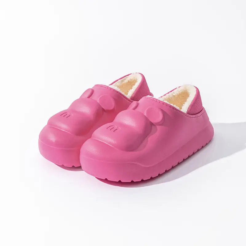 Bear Waterproof Cotton Slippers for Women, Plush Thick-Soled Slippers with a Soft Sole, Warm and Non-Slip for Postpartum Use, Suitable for Outdoor Wear - Image 7