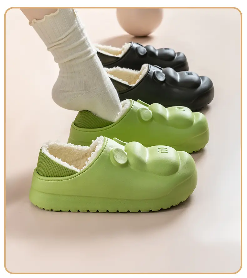 Bear Waterproof Cotton Slippers for Women, Plush Thick-Soled Slippers with a Soft Sole, Warm and Non-Slip for Postpartum Use, Suitable for Outdoor Wear — feature 15