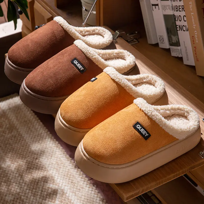 Women's Winter 2026 New Style Home Indoor Thick-Soled Warm Non-Slip Plush Slippers for Men - Image 9
