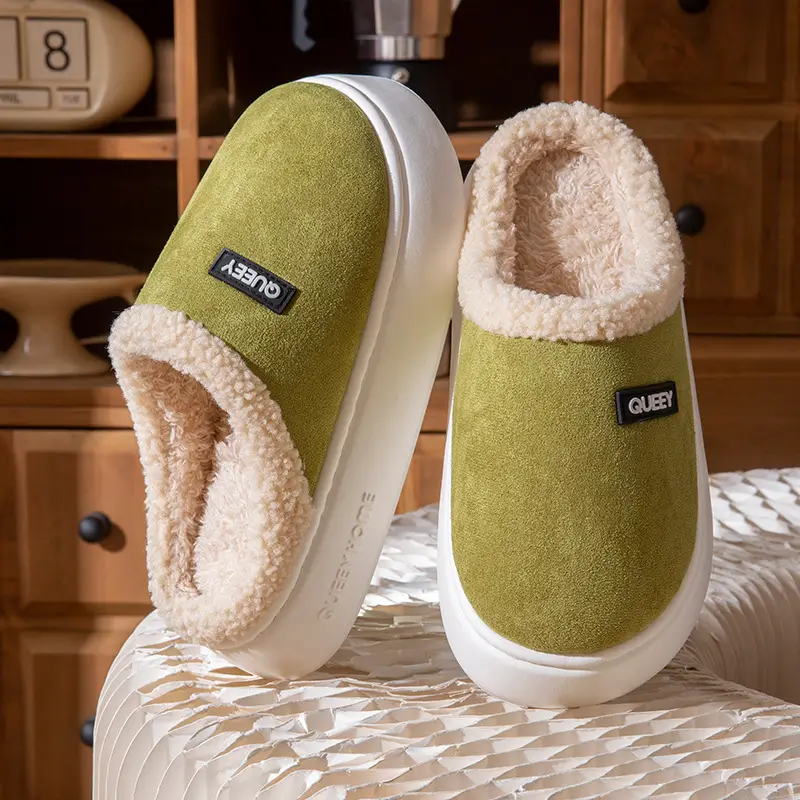 Women's Winter 2026 New Style Home Indoor Thick-Soled Warm Non-Slip Plush Slippers for Men - Image 3
