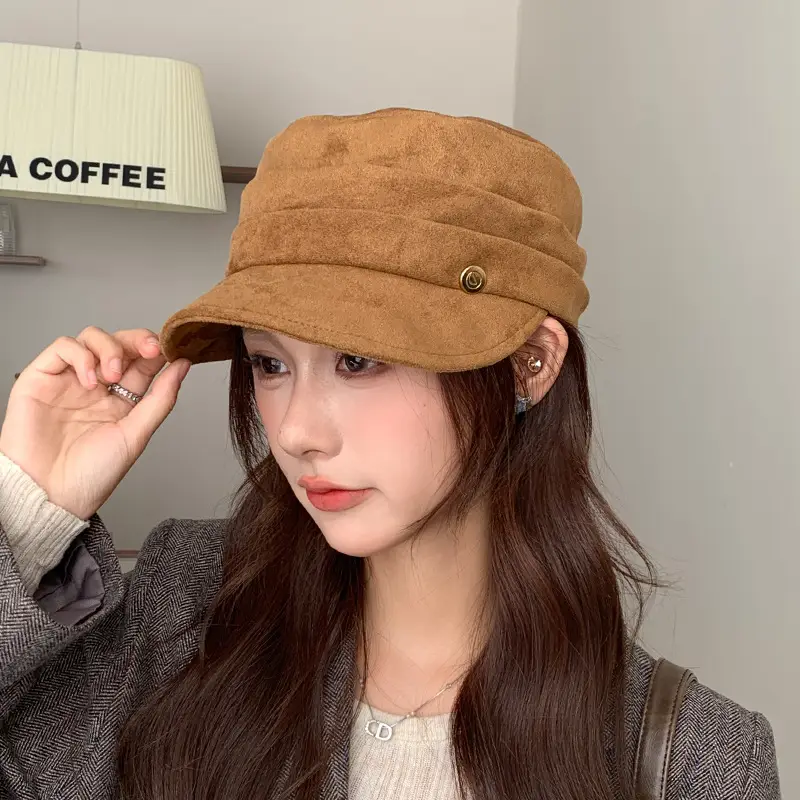 Suede Japanese Style Women's Hat Autumn Winter - Image 6