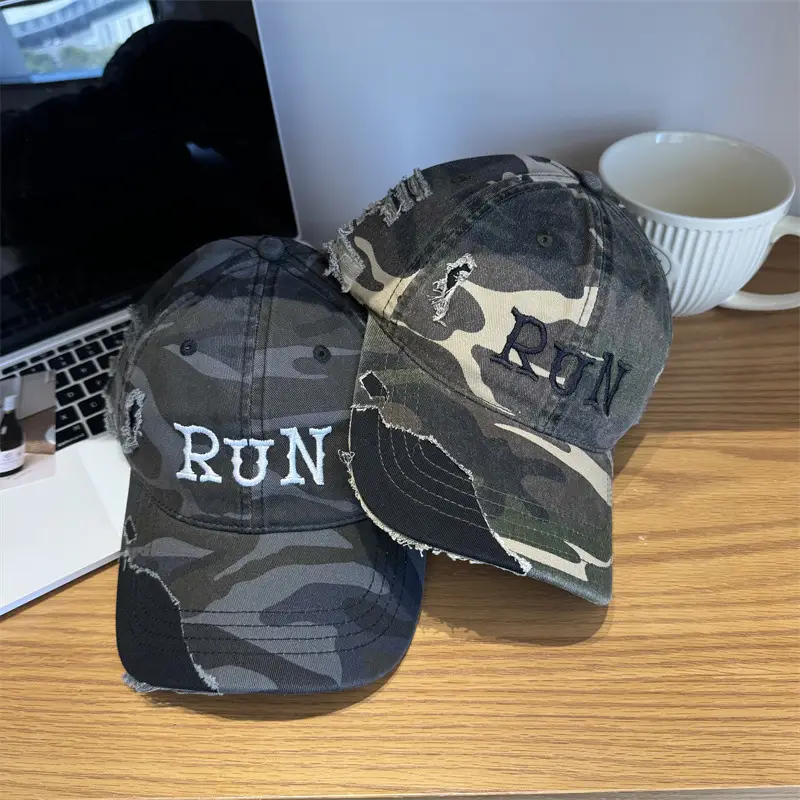 American Retro Camouflage Cap for Women Wide Brim - Image 4