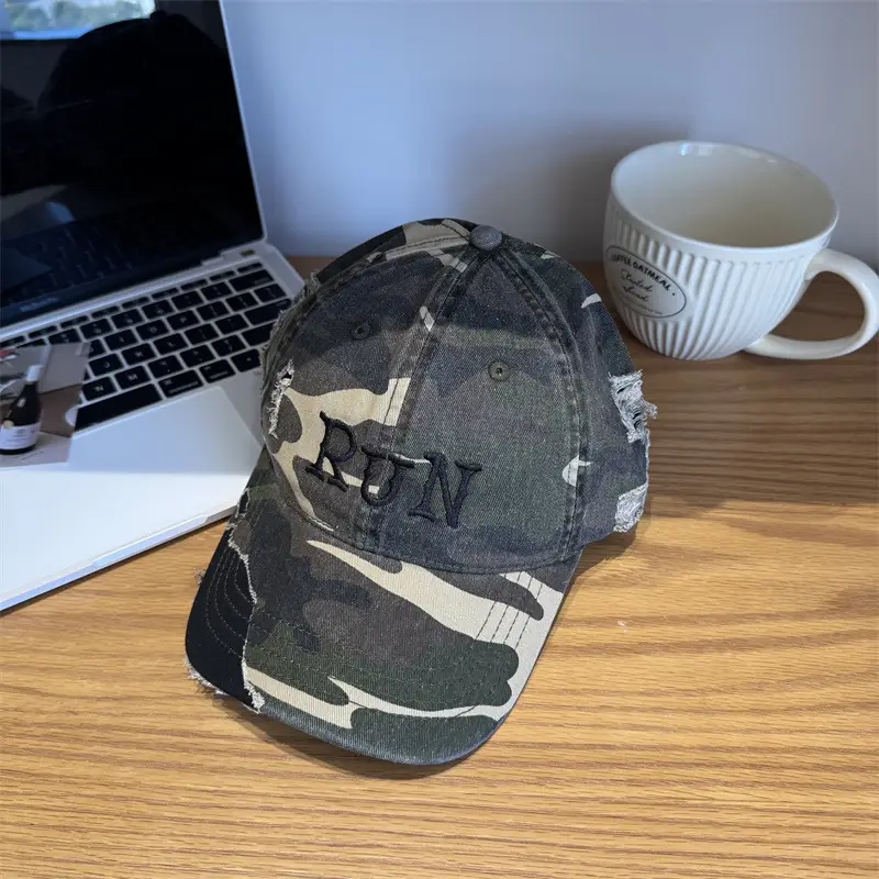 American Retro Camouflage Cap for Women Wide Brim - Image 2