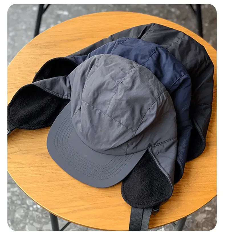 Autumn Winter Lei Feng Hat with Warm Ear Lining & Hard Brim — feature 9