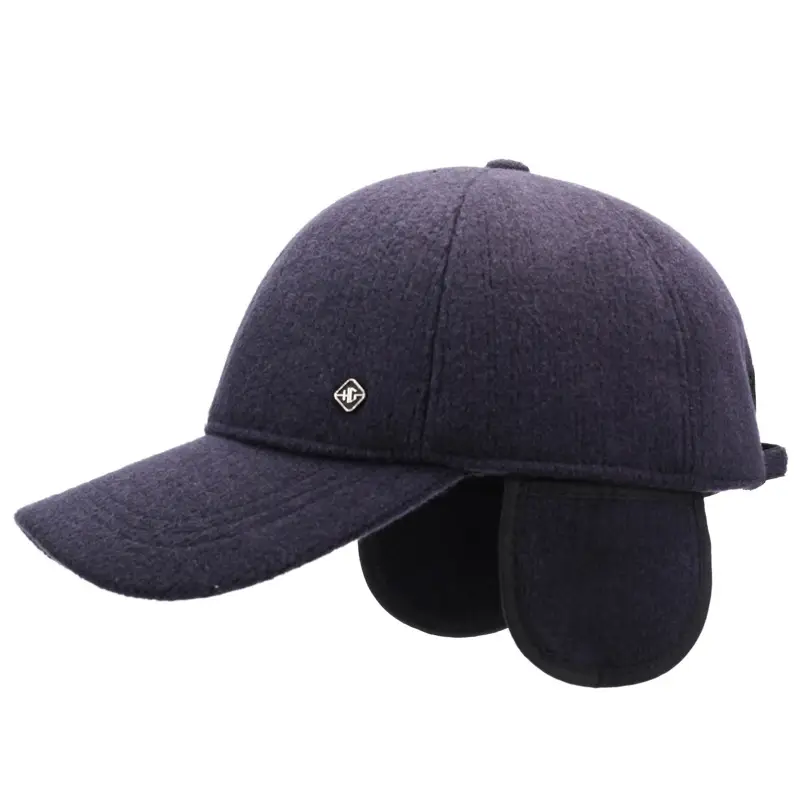Men's Winter Velvet Cap Navy Blue Cold Proof