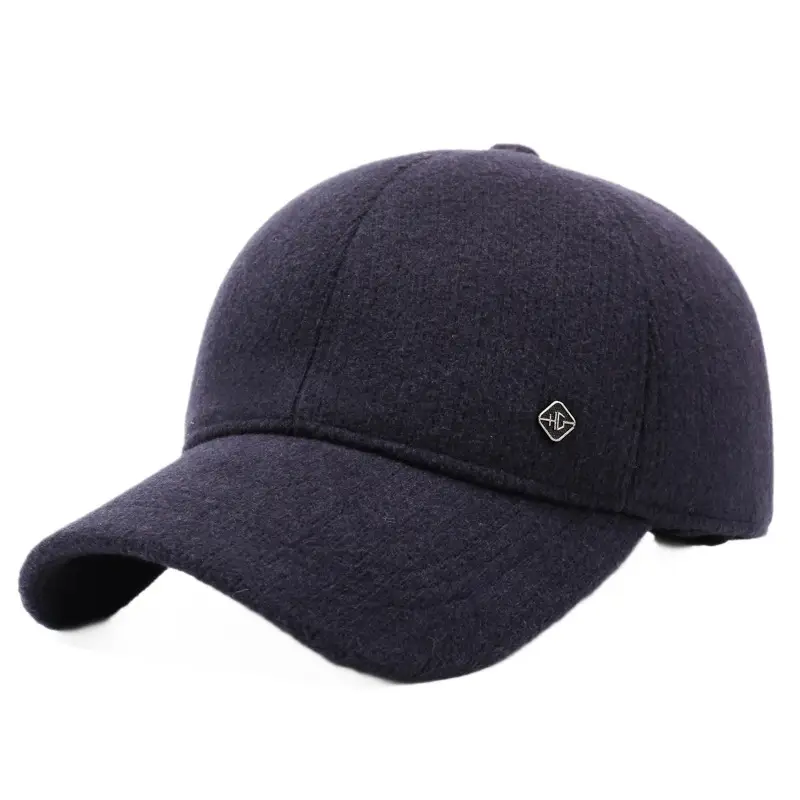 Men's Winter Velvet Cap Navy Blue Cold Proof