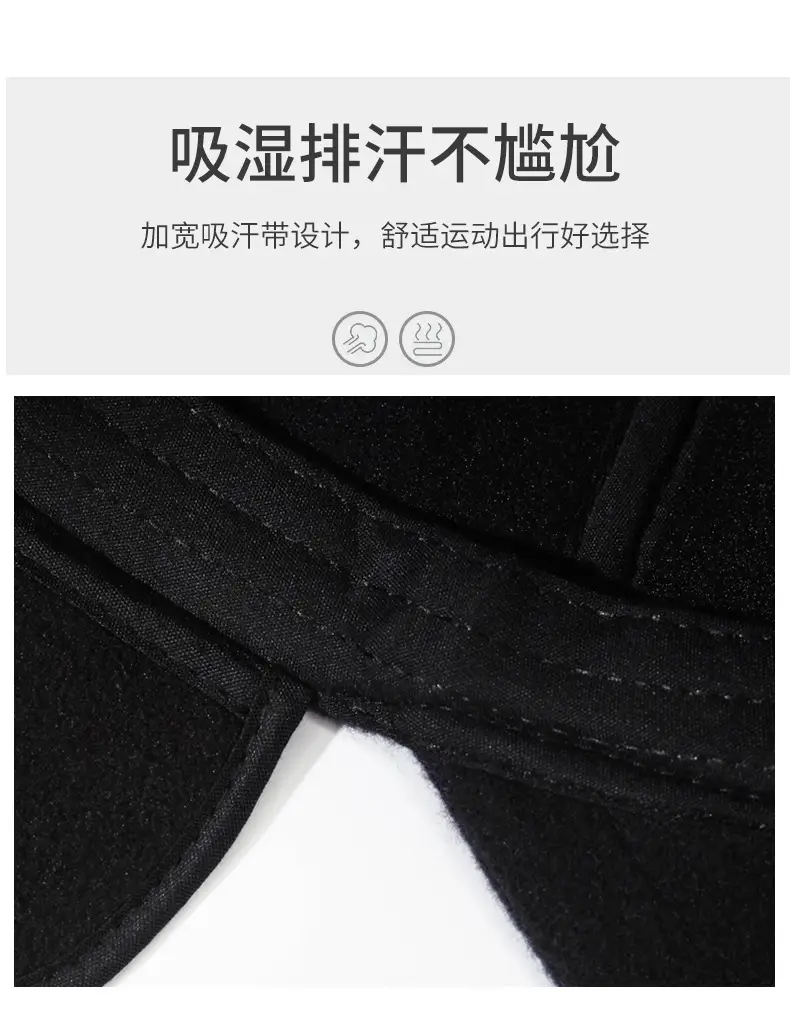 Men's Winter Velvet Cap Navy Blue Cold Proof — feature 3