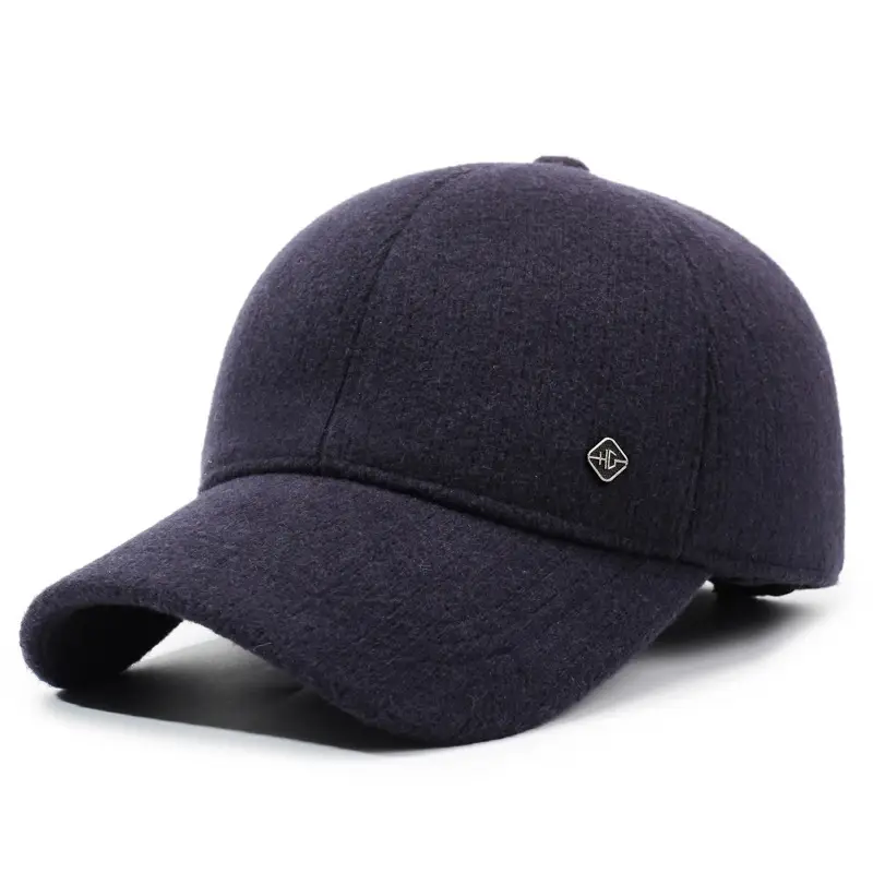 Men's Winter Velvet Cap Navy Blue Cold Proof