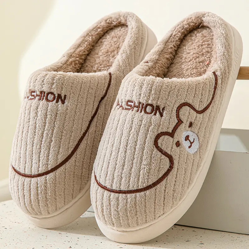 Women's 2025 New Winter Home Indoor Warm Plus Plush Slippers for Men in Autumn and Winter - Image 3