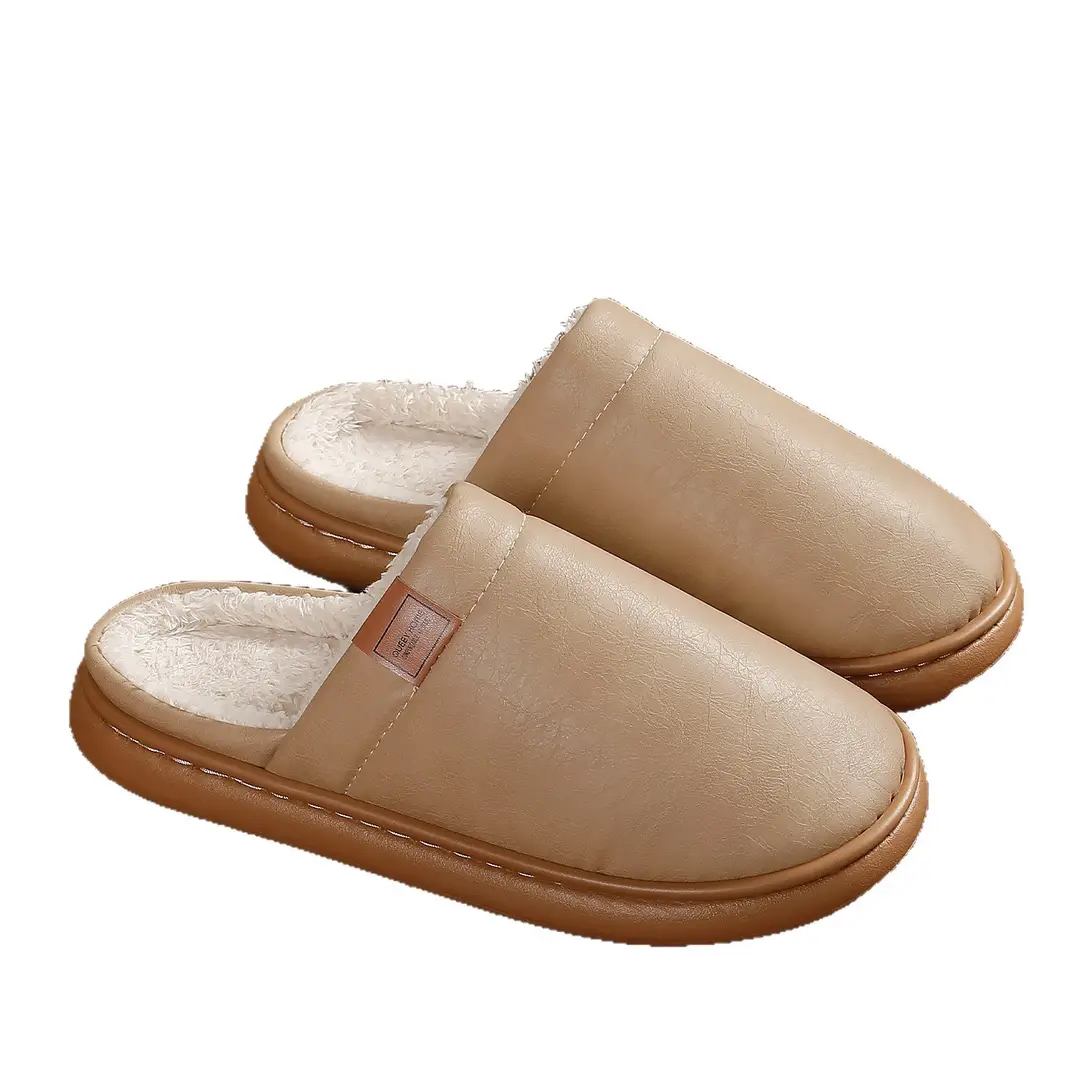 Waterproof Cotton Slippers for Women, Autumn and Winter 2026 New Model, Indoor Home Non-Slip, Anti-Odor, Silent Household Cotton Slippers for Men - Image 9