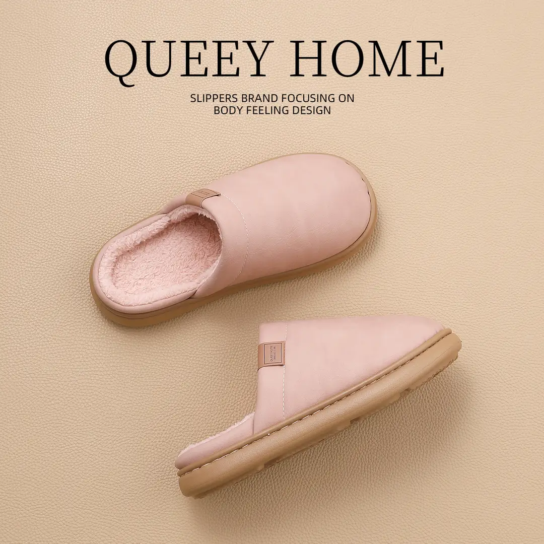 Waterproof Cotton Slippers for Women, Autumn and Winter 2026 New Model, Indoor Home Non-Slip, Anti-Odor, Silent Household Cotton Slippers for Men - Image 2