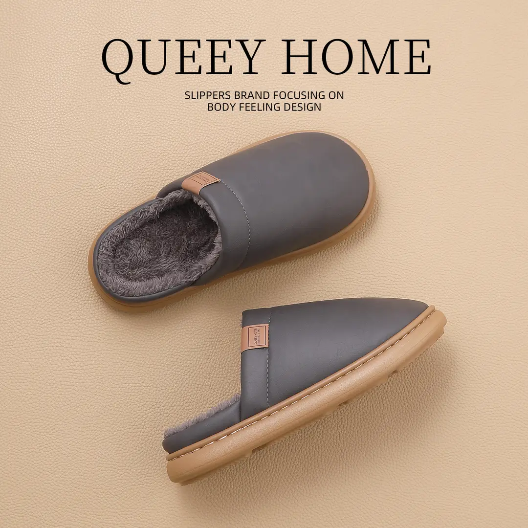 Waterproof Cotton Slippers for Women, Autumn and Winter 2026 New Model, Indoor Home Non-Slip, Anti-Odor, Silent Household Cotton Slippers for Men - Image 4