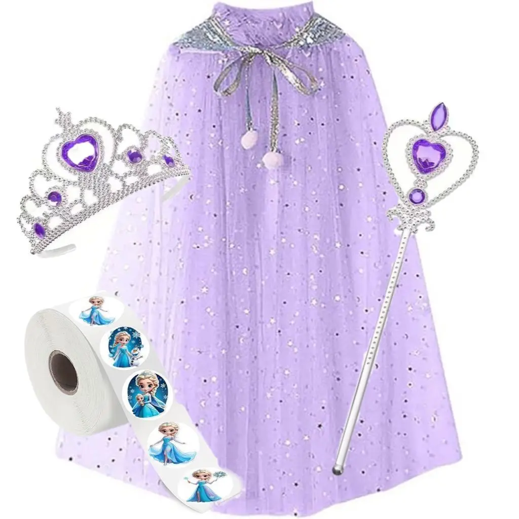Frozen Veil Elsa Elsa Cloak Princess Shawl Sophia Cloak Girls Halloween Children's Dress up - Image 3