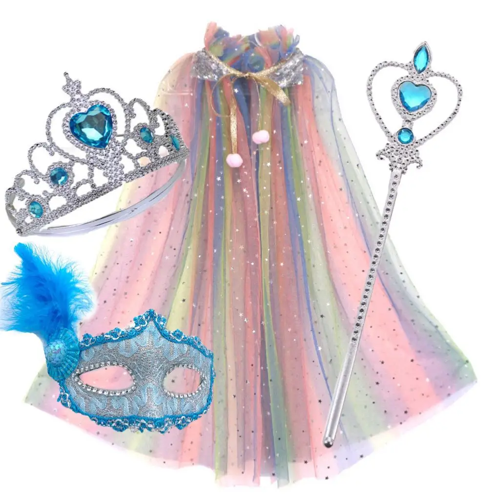 Frozen Veil Elsa Elsa Cloak Princess Shawl Sophia Cloak Girls Halloween Children's Dress up - Image 12