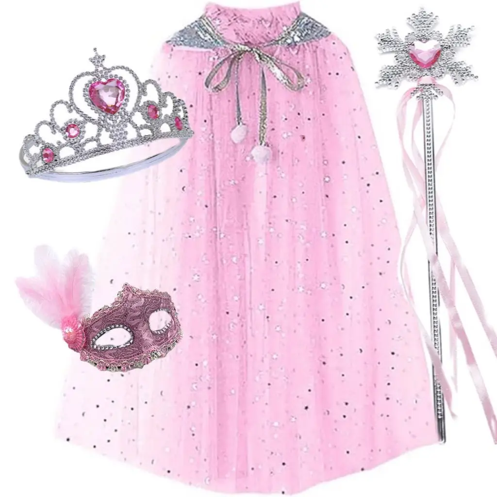 Frozen Veil Elsa Elsa Cloak Princess Shawl Sophia Cloak Girls Halloween Children's Dress up - Image 14