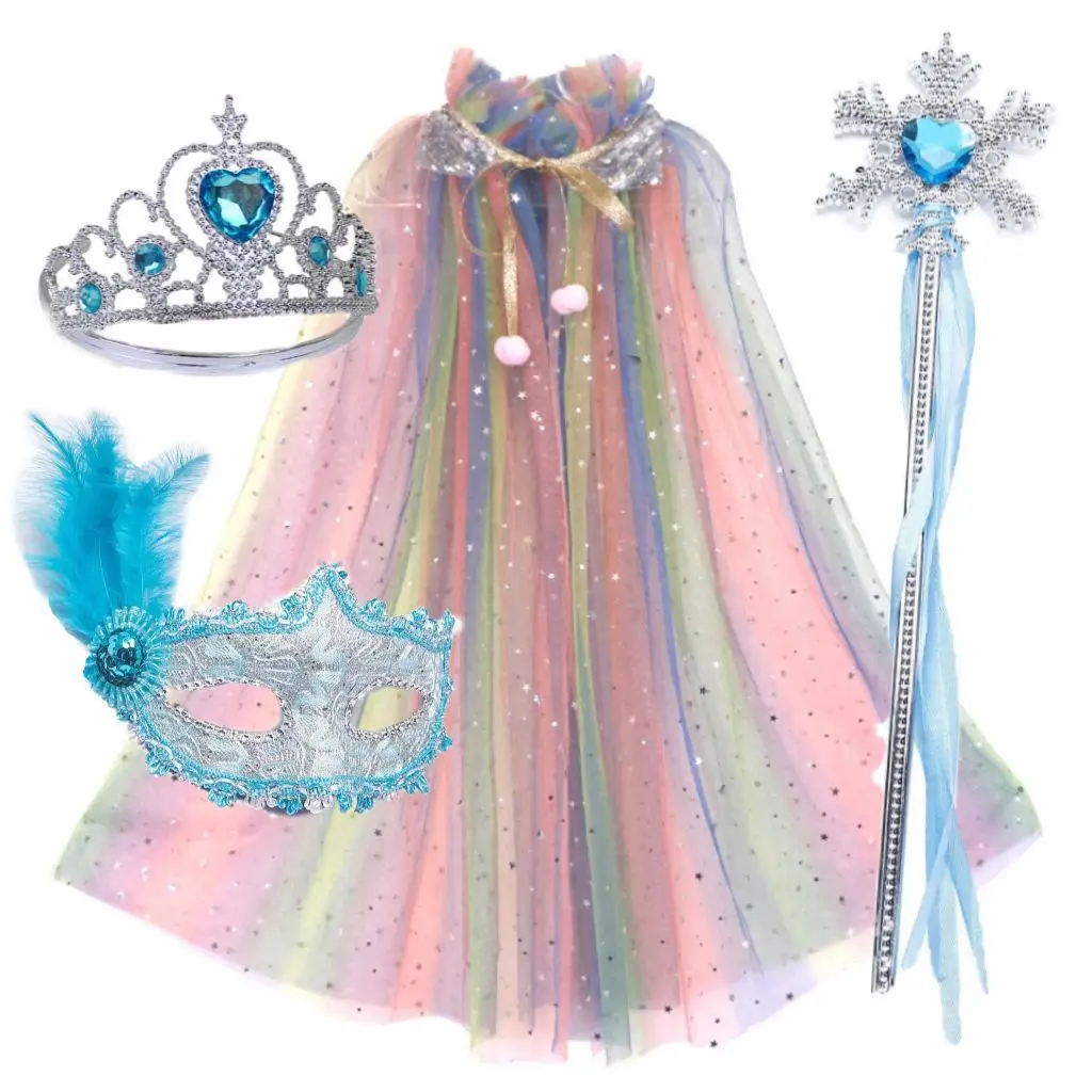Frozen Veil Elsa Elsa Cloak Princess Shawl Sophia Cloak Girls Halloween Children's Dress up - Image 16