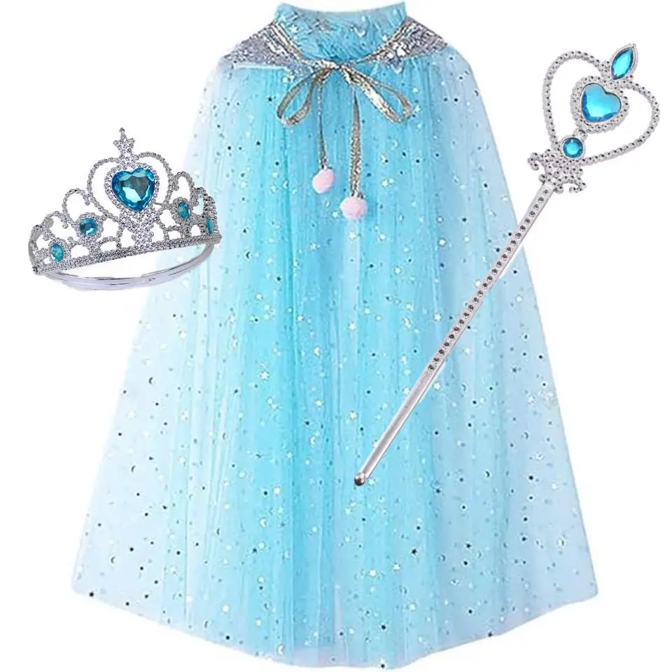 Frozen Veil Elsa Elsa Cloak Princess Shawl Sophia Cloak Girls Halloween Children's Dress up - Image 17