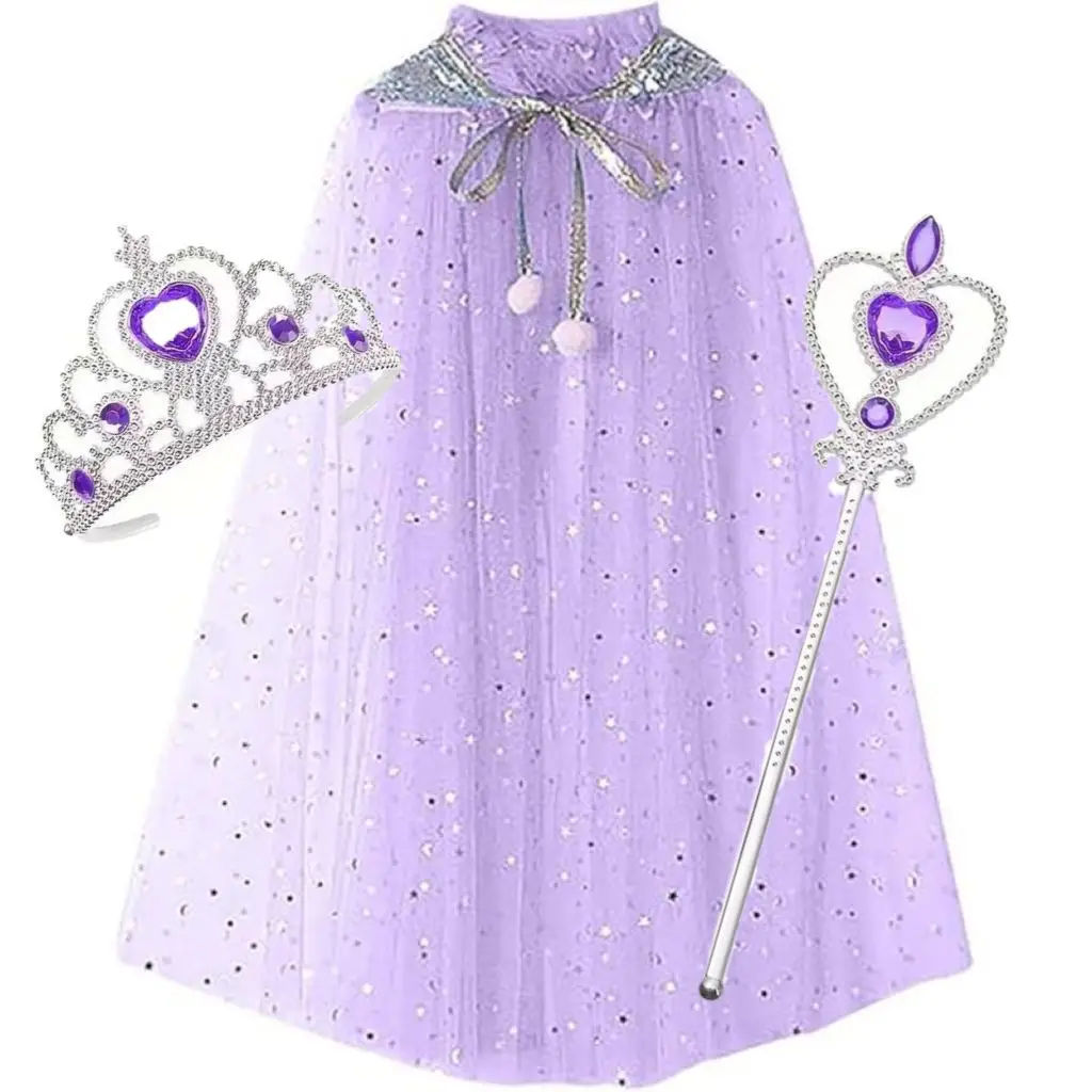 Frozen Veil Elsa Elsa Cloak Princess Shawl Sophia Cloak Girls Halloween Children's Dress up - Image 19