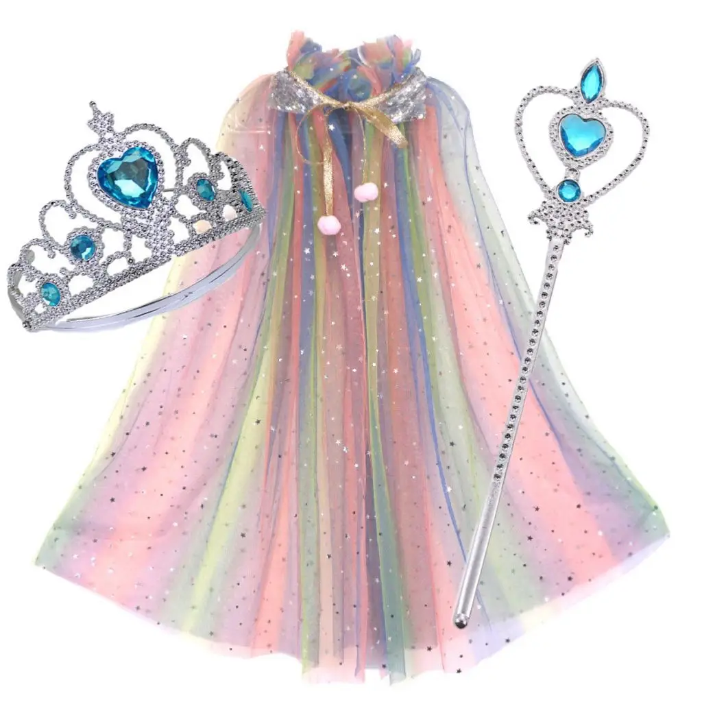 Frozen Veil Elsa Elsa Cloak Princess Shawl Sophia Cloak Girls Halloween Children's Dress up - Image 20