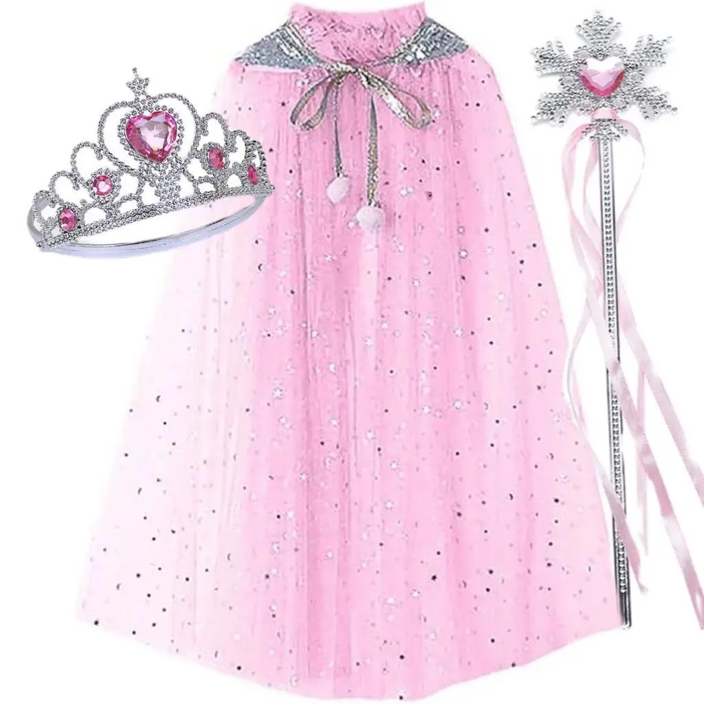 Frozen Veil Elsa Elsa Cloak Princess Shawl Sophia Cloak Girls Halloween Children's Dress up - Image 22