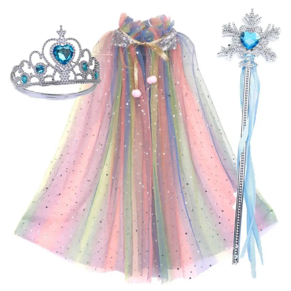 Frozen Veil Elsa Elsa Cloak Princess Shawl Sophia Cloak Girls Halloween Children's Dress up - Image 24
