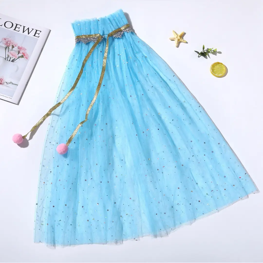 Frozen Veil Elsa Elsa Cloak Princess Shawl Sophia Cloak Girls Halloween Children's Dress up - Image 29