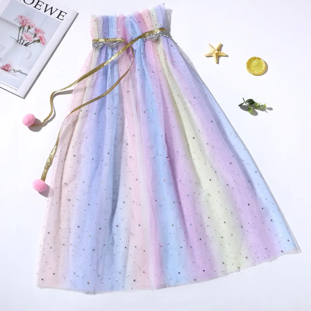 Frozen Veil Elsa Elsa Cloak Princess Shawl Sophia Cloak Girls Halloween Children's Dress up - Image 32