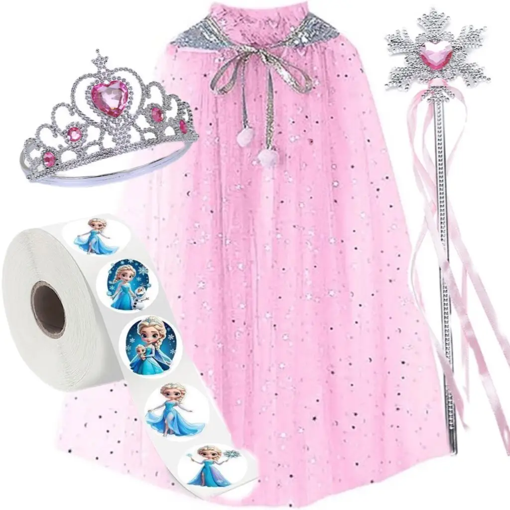 Frozen Veil Elsa Elsa Cloak Princess Shawl Sophia Cloak Girls Halloween Children's Dress up - Image 6