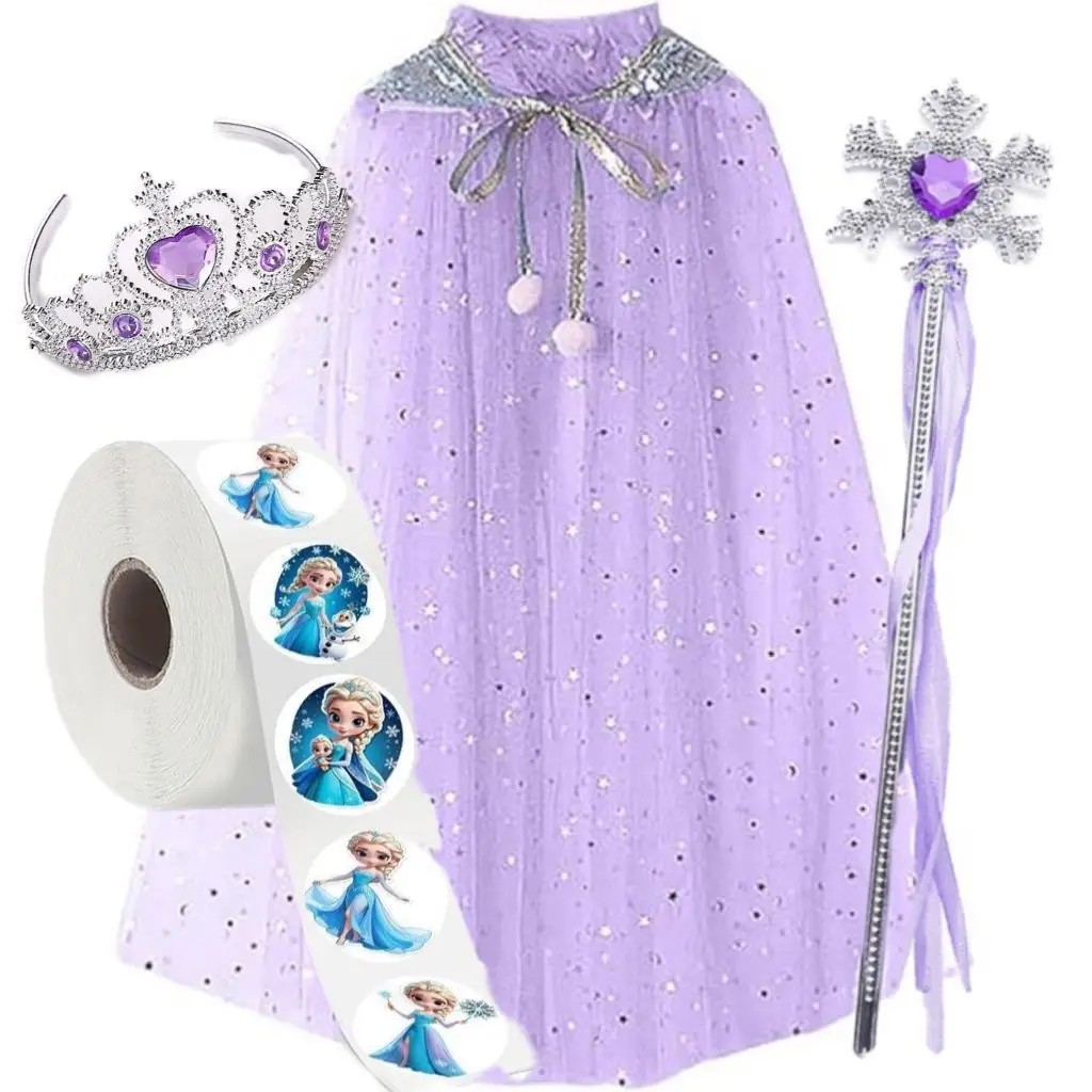 Frozen Veil Elsa Elsa Cloak Princess Shawl Sophia Cloak Girls Halloween Children's Dress up - Image 7