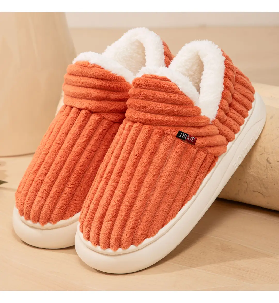 Women's Cotton Shoes for Home, Warm Furry Slippers, Lazy Shoes, Cross-Border Temu Large Size Cotton Slippers, Coral Fleece Lazy Shoes — feature 13