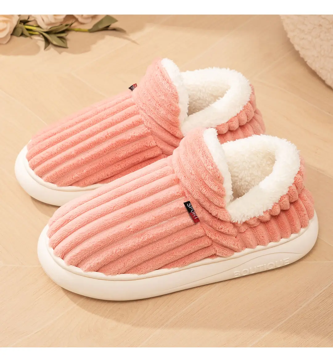 Women's Cotton Shoes for Home, Warm Furry Slippers, Lazy Shoes, Cross-Border Temu Large Size Cotton Slippers, Coral Fleece Lazy Shoes — feature 18
